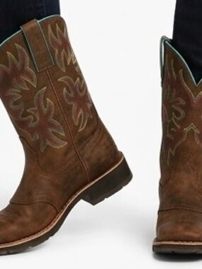 Ariat Delilah Western Boots 7B Toasted Brown Leather Boho Coastal Cowgirl